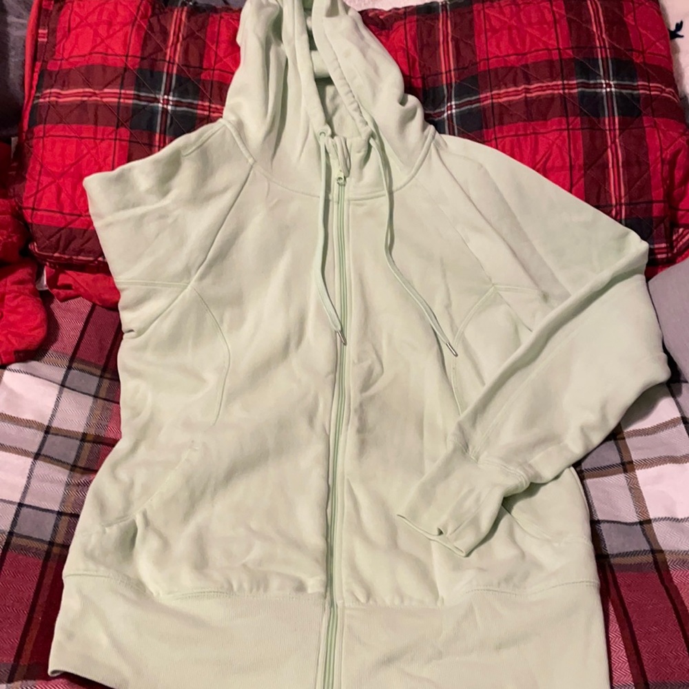 Cotton Zip Hoodie , Lime Green